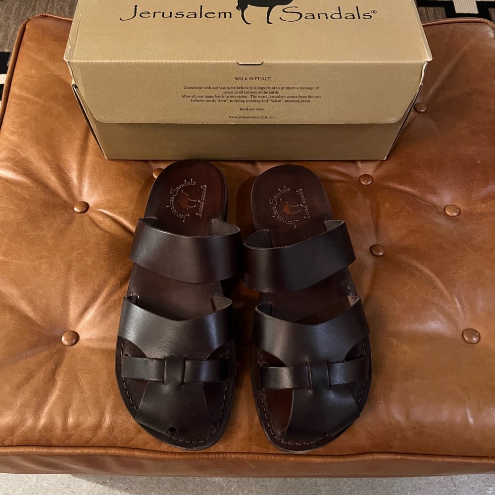 Jerusalem Sandals-Size 45-11.5 US Adino model, dark brown.  Great condition.